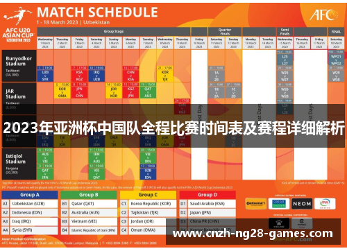 2023年亚洲杯中国队全程比赛时间表及赛程详细解析 2023年亚洲杯中国队全程比赛时间表及赛程详细解析